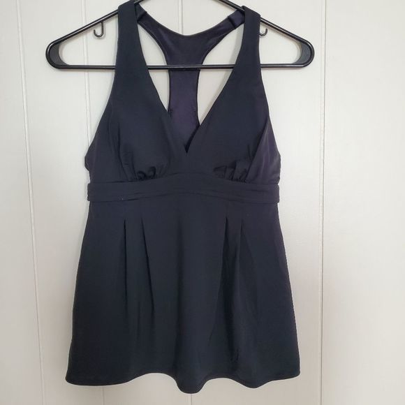 Land's End Black Bathing Tankini Swim Suit Top Tank Size 4 - Picture 5 of 10